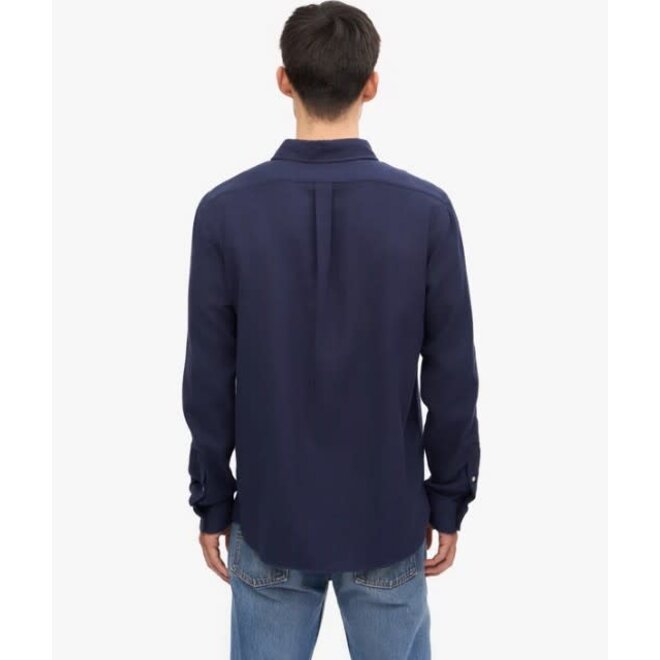 Classic Organic Flannel Shirt in Navy Blue
