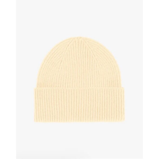 Merino Wool Beanie in Soft Yellow