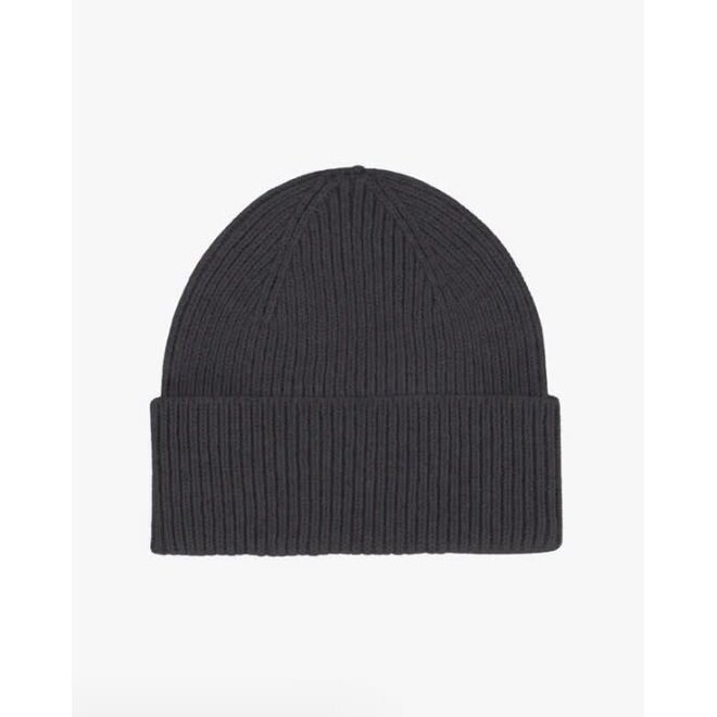 Merino Wool Beanie in Lava Grey