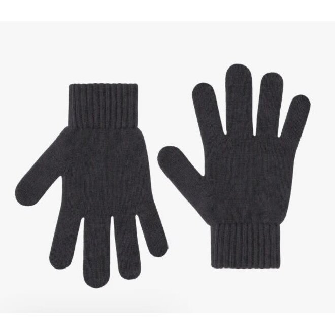 Merino Wool Gloves in Lava Grey