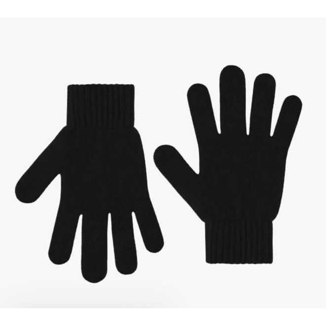 Merino Wool Gloves in Deep Black