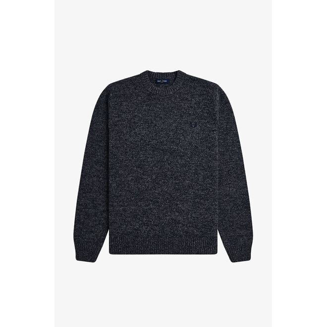 Twisted Marl Jumper in Navy/Warm Oat