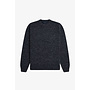 Twisted Marl Jumper in Navy/Warm Oat