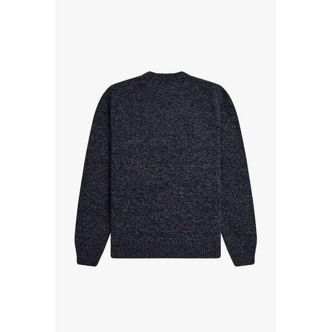 Twisted Marl Jumper in Navy/Warm Oat