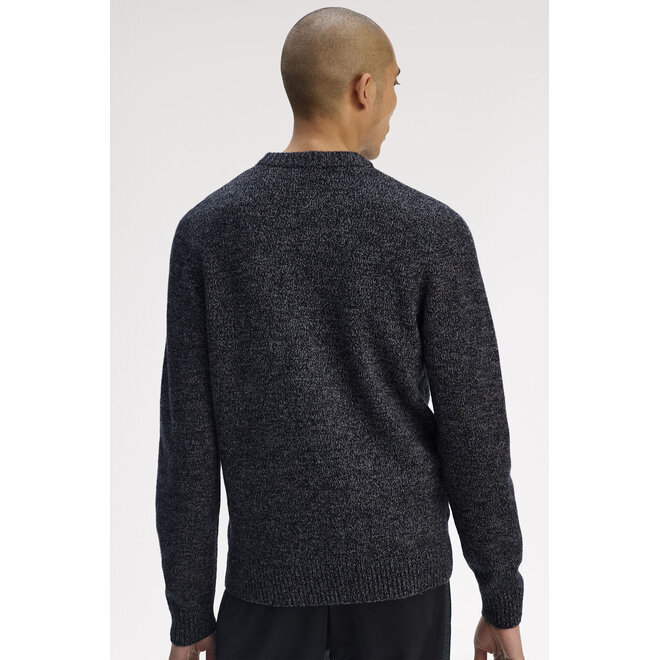 Twisted Marl Jumper in Navy/Warm Oat