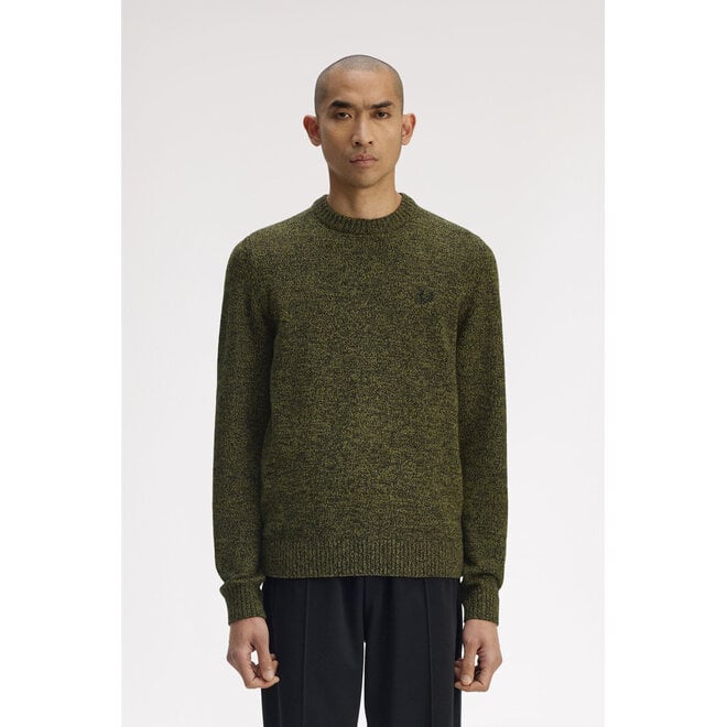 Twisted Marl Jumper in Anchor Grey/Tennis Yellow