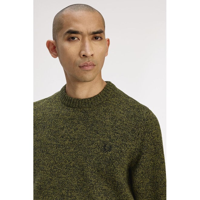 Twisted Marl Jumper in Anchor Grey/Tennis Yellow