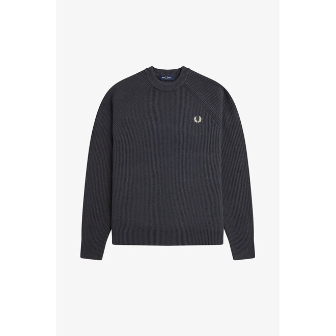 Lambswool Raglan Jumper in Anchor Grey