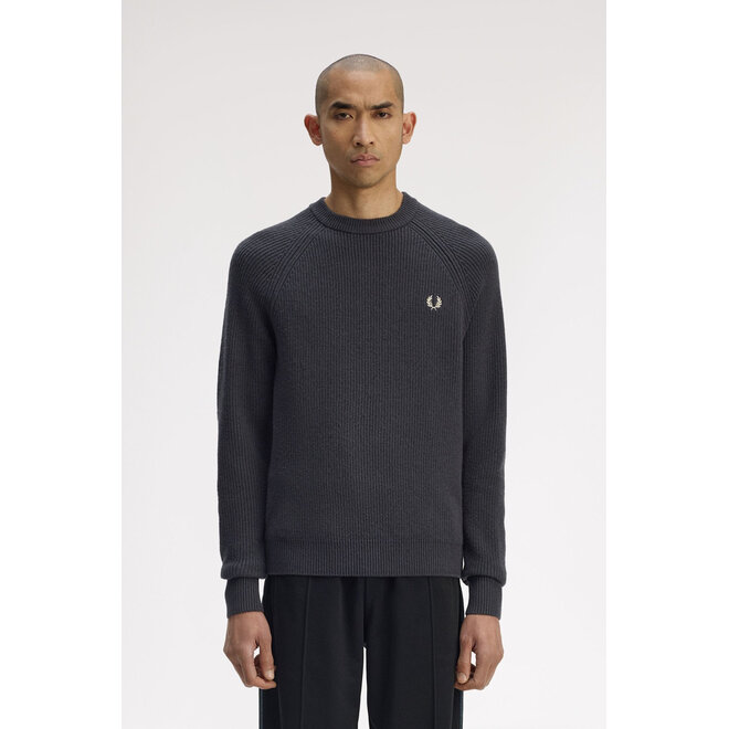 Lambswool Raglan Jumper in Anchor Grey