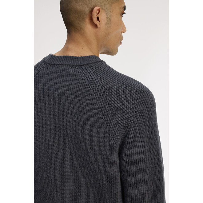 Lambswool Raglan Jumper in Anchor Grey