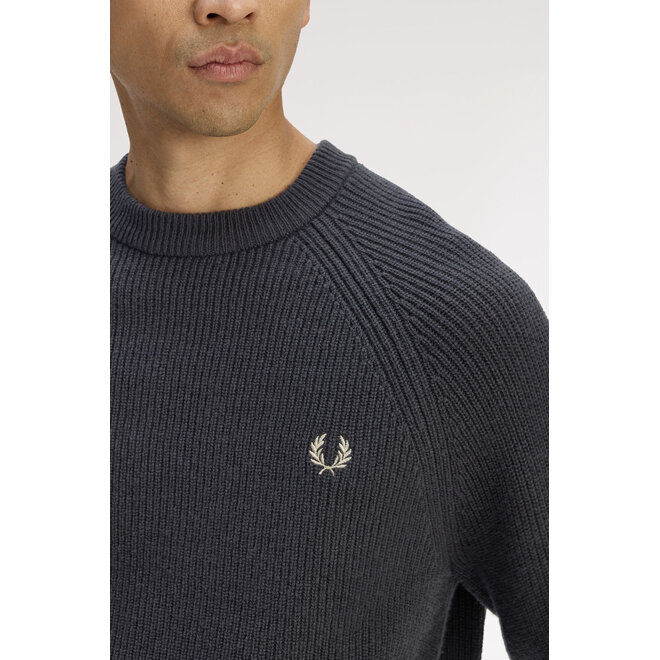 Lambswool Raglan Jumper in Anchor Grey