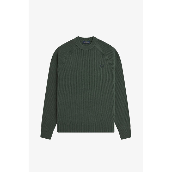 Lambswool Raglan Jumper in Court Green