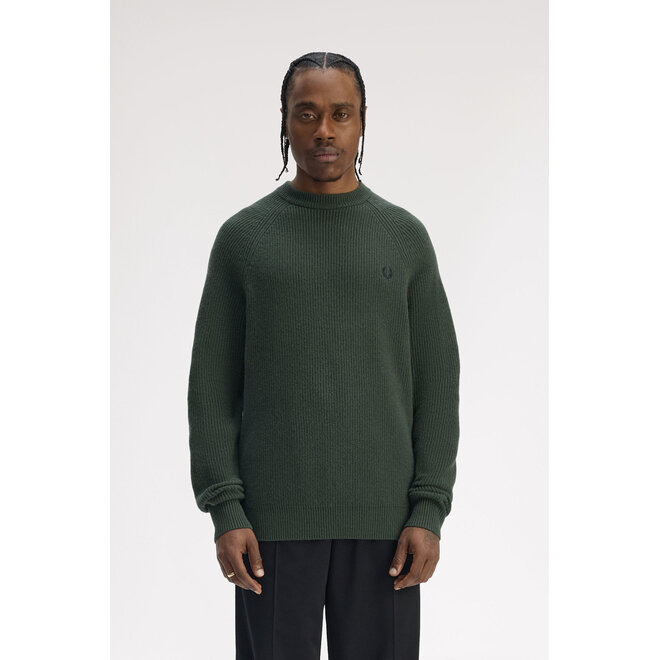 Lambswool Raglan Jumper in Court Green
