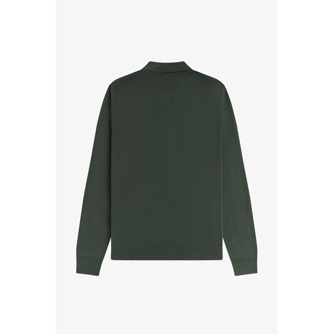 Tonal Stripe Knitted Shirt in Court Green