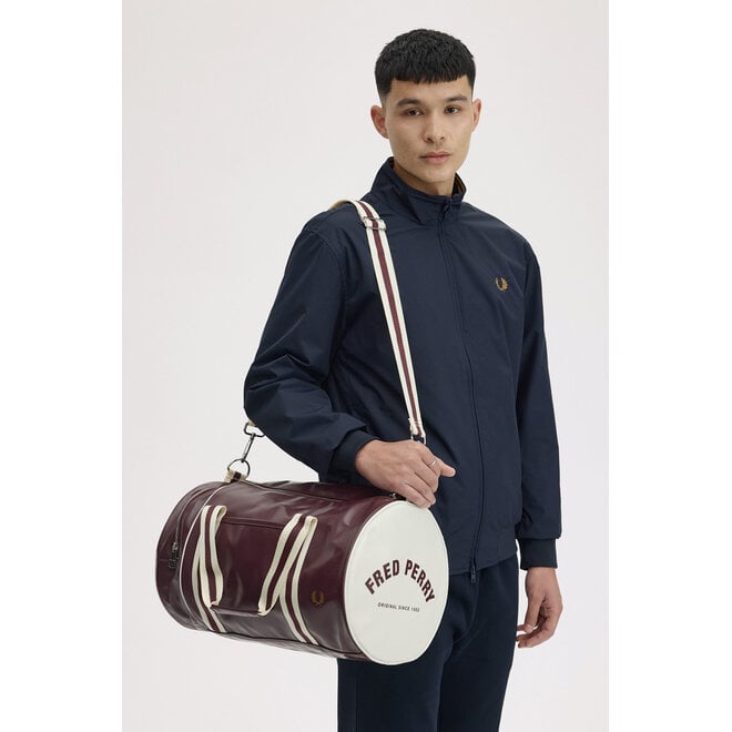 Classic Barrel Bag in Oxblood/Ecru