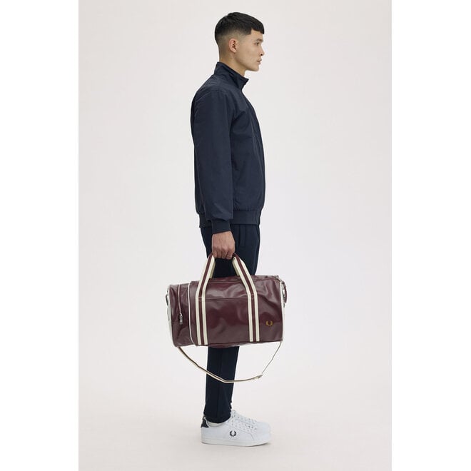Classic Barrel Bag in Oxblood/Ecru