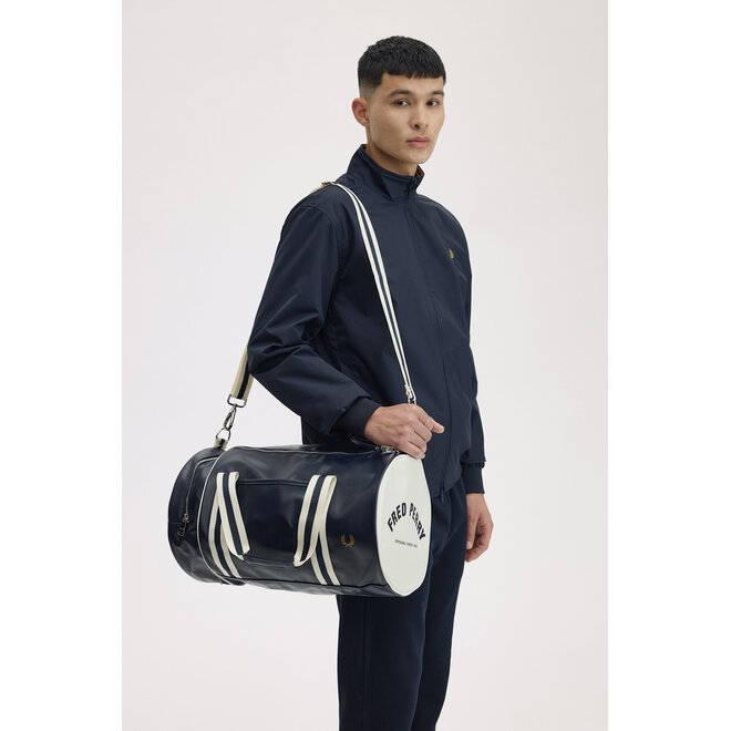 Classic Barrel Bag in Navy/Ecru