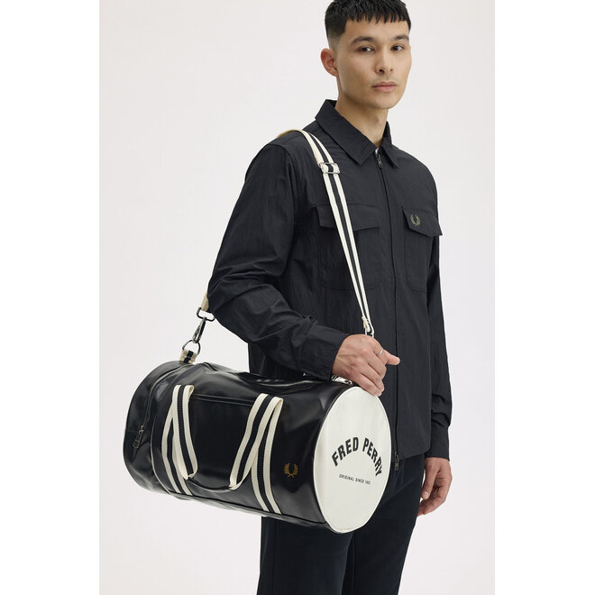 Classic Barrel Bag in Black/Ecru
