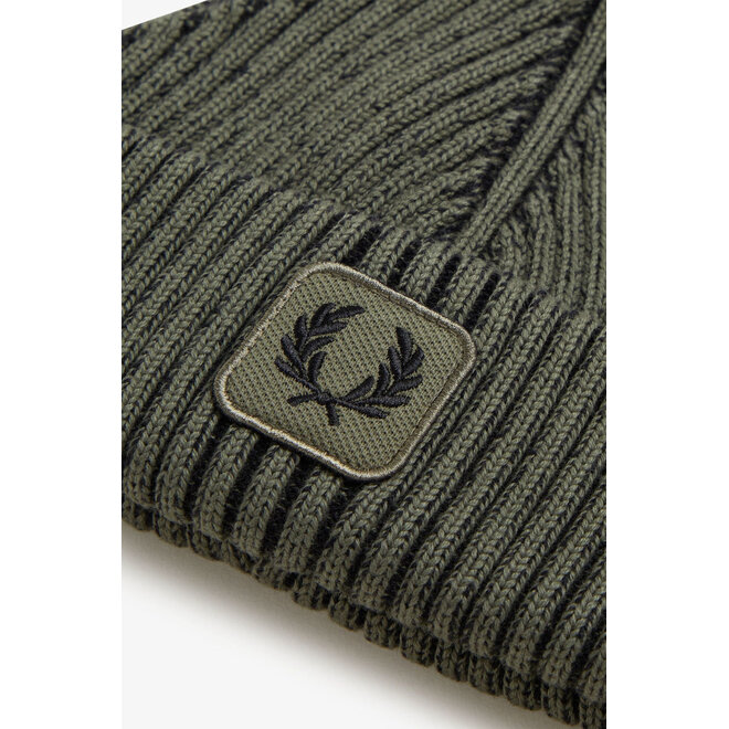 Cotton Ribbed Beanie in Laurel Wreath Green