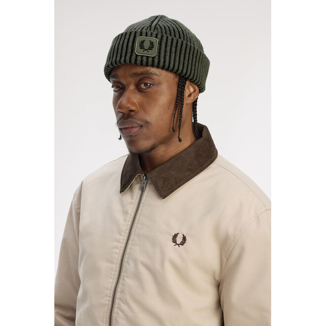 Cotton Ribbed Beanie in Laurel Wreath Green
