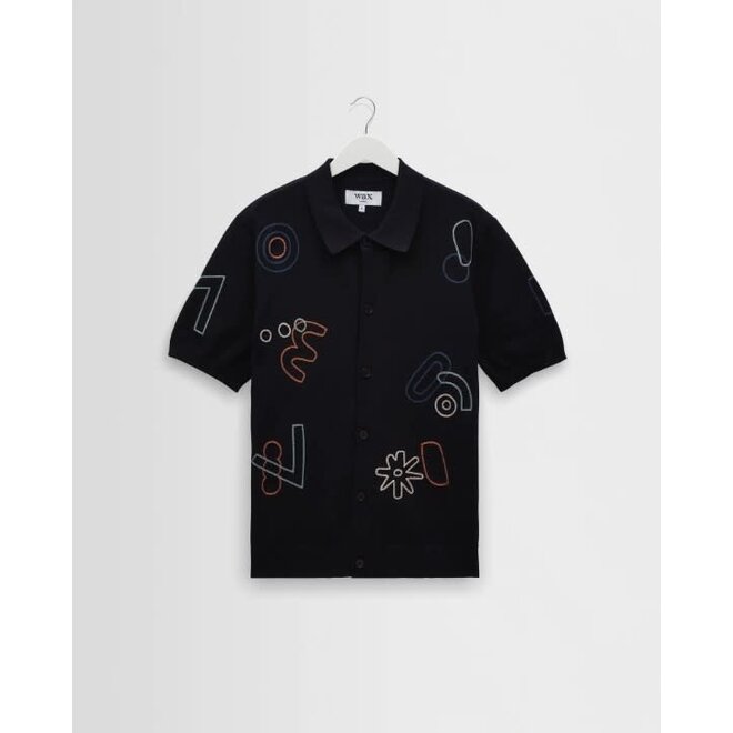 Tellaro Knitted Shirt in Navy/Multi
