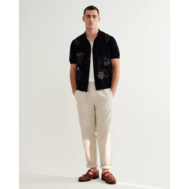 Tellaro Knitted Shirt in Navy/Multi