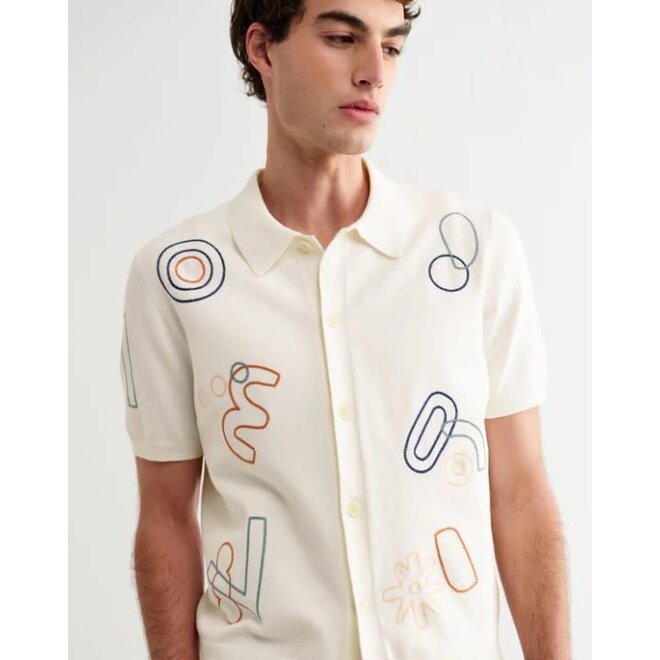 Tellaro Knitted Shirt in Ecru/Multi