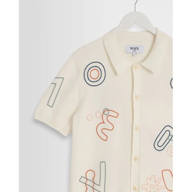 Tellaro Knitted Shirt in Ecru/Multi