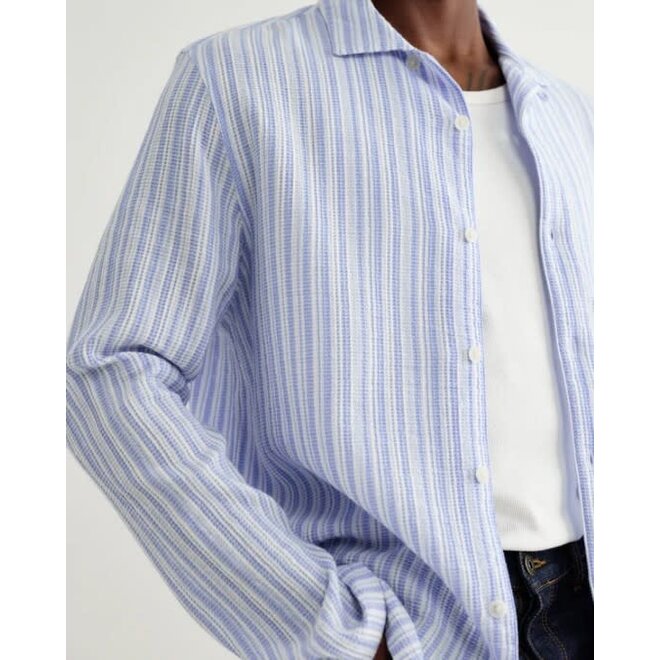 Corey Shirt in Blue/Ecru