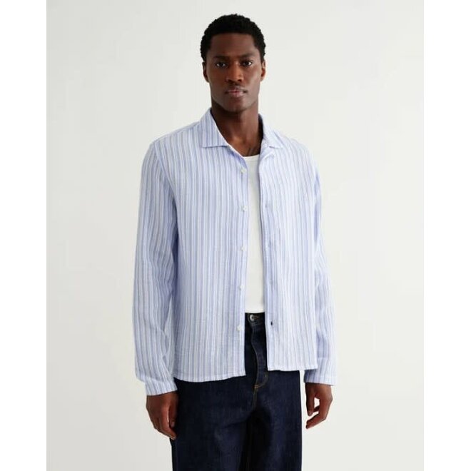 Corey Shirt in Blue/Ecru