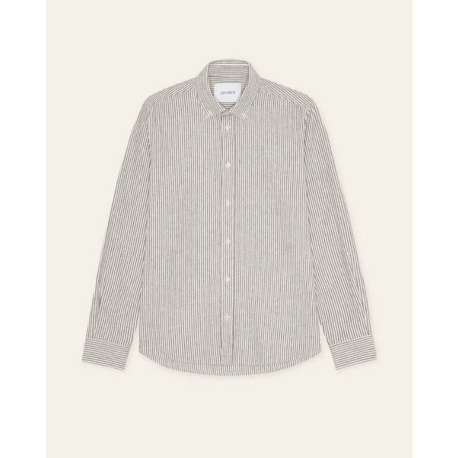 Konrad Stripe Shirt in Teak Brown