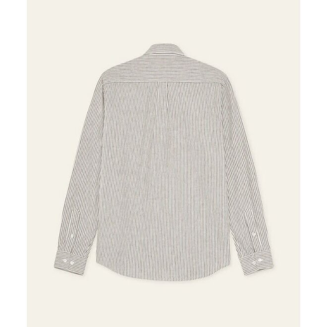 Konrad Stripe Shirt in Teak Brown