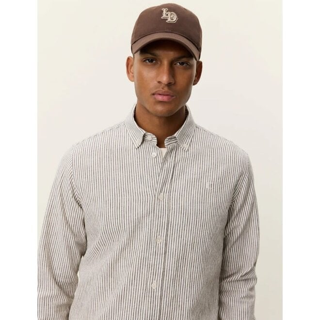 Konrad Stripe Shirt in Teak Brown