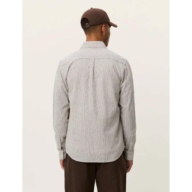 Konrad Stripe Shirt in Teak Brown