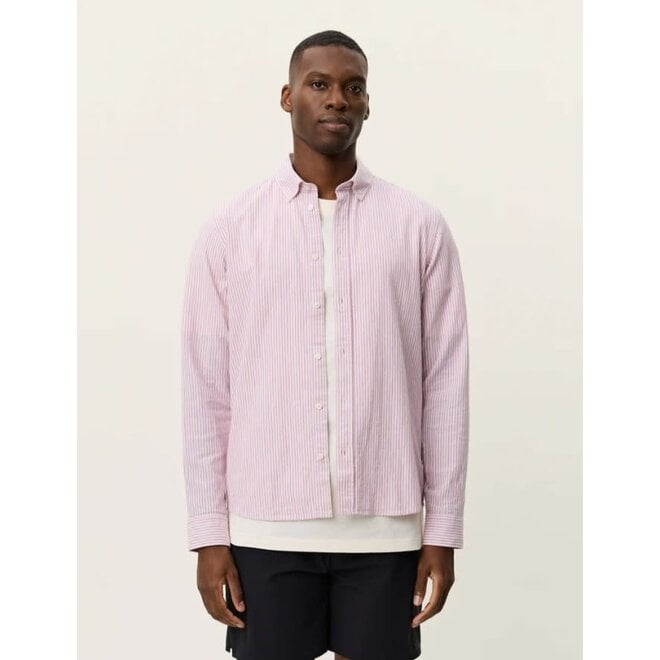 Konrad Stripe Shirt in Crocus Pink