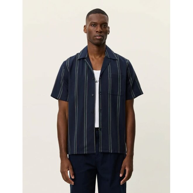 Lawson Stripe Shirt in Dark Navy