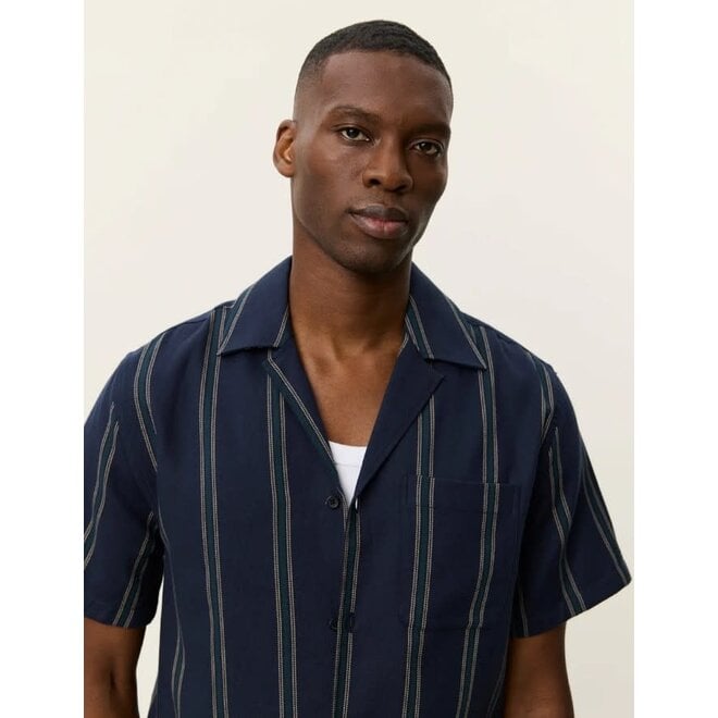 Lawson Stripe Shirt in Dark Navy