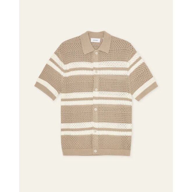 Gianni Knitted Shirt in Dark Sand