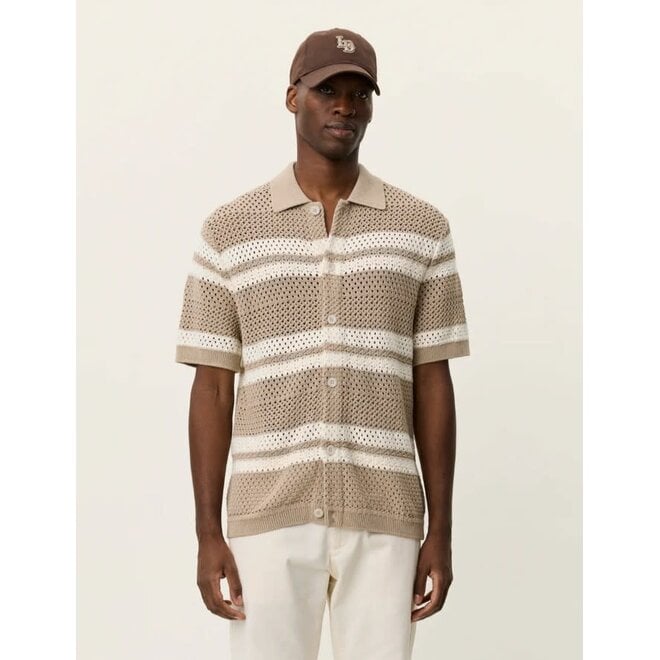 Gianni Knitted Shirt in Dark Sand