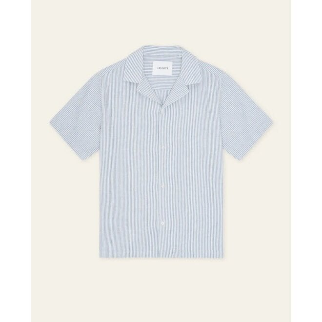 Lukas Stripe Shirt in Allure Blue