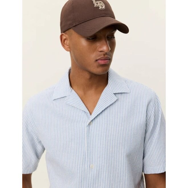 Lukas Stripe Shirt in Allure Blue