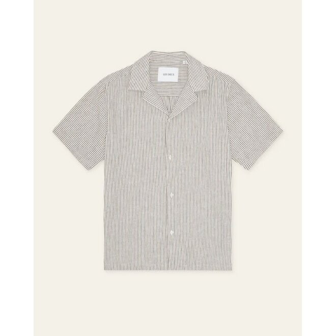 Lukas Stripe Shirt in Teak Brown