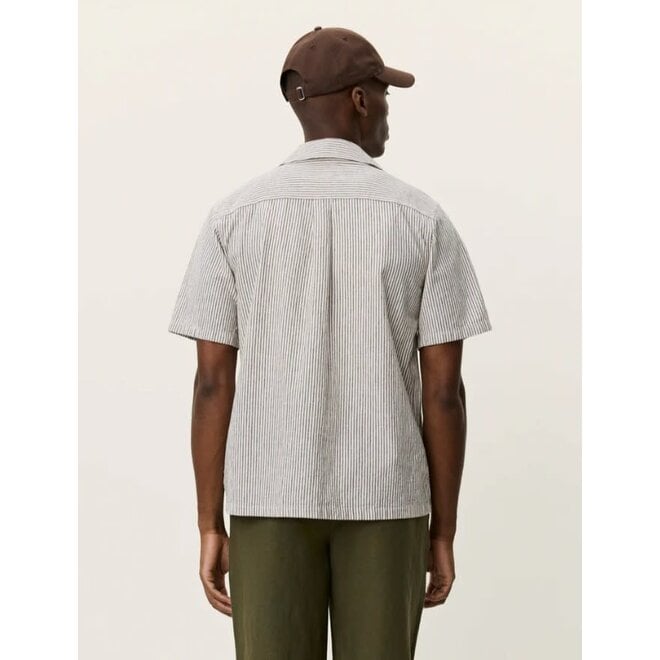 Lukas Stripe Shirt in Teak Brown