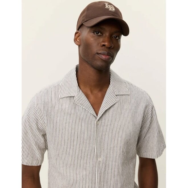 Lukas Stripe Shirt in Teak Brown