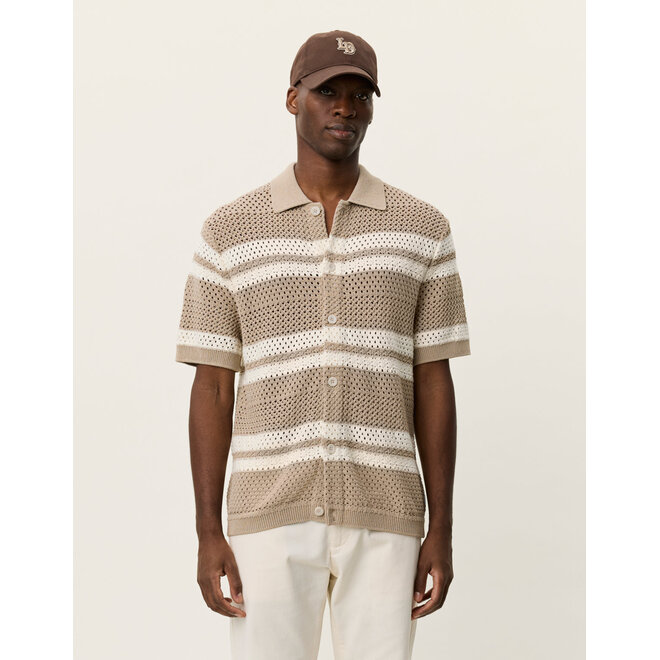 Gianni Knitted Shirt in Dark Sand