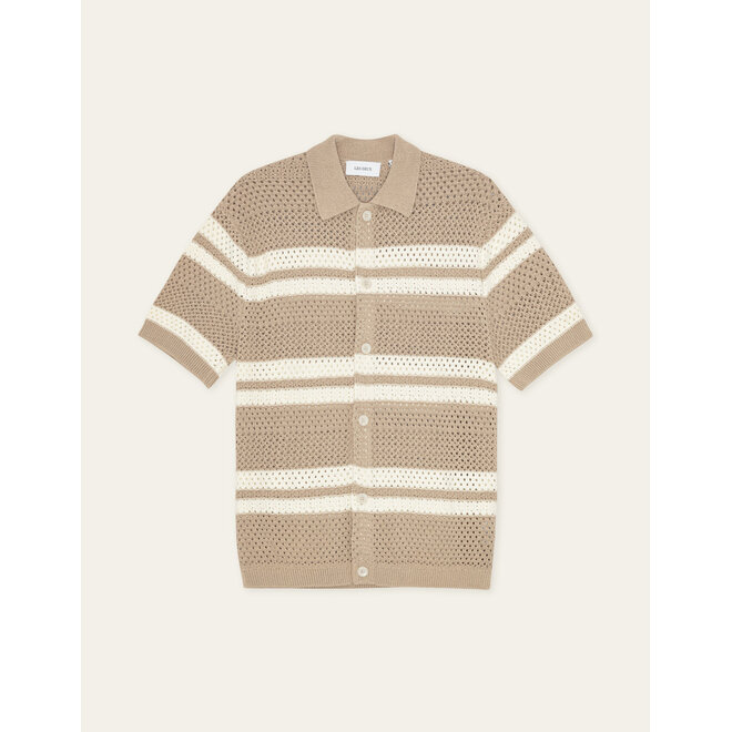 Gianni Knitted Shirt in Dark Sand