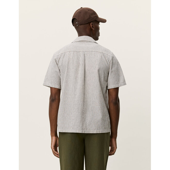 Lukas Stripe Shirt in Teak Brown