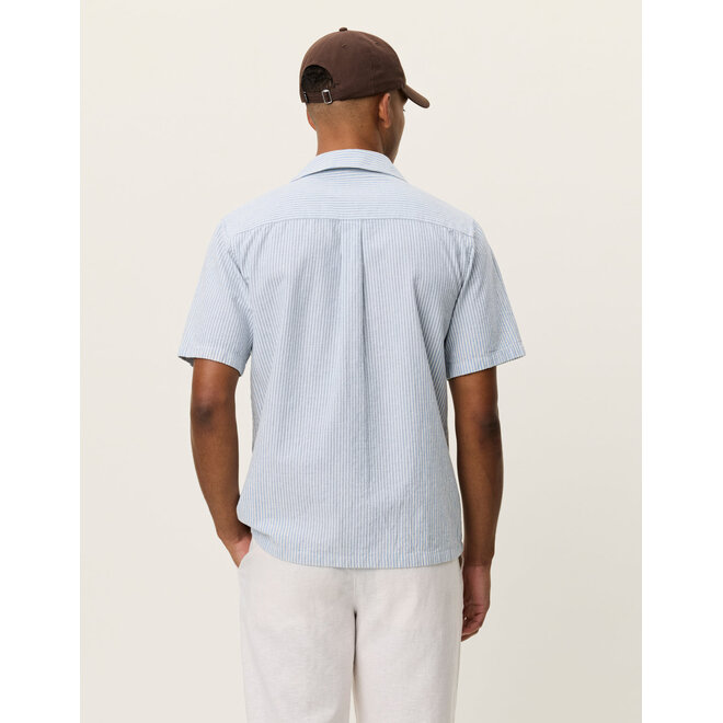 Lukas Stripe Shirt in Allure Blue