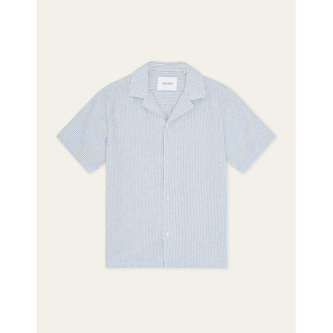 Lukas Stripe Shirt in Allure Blue