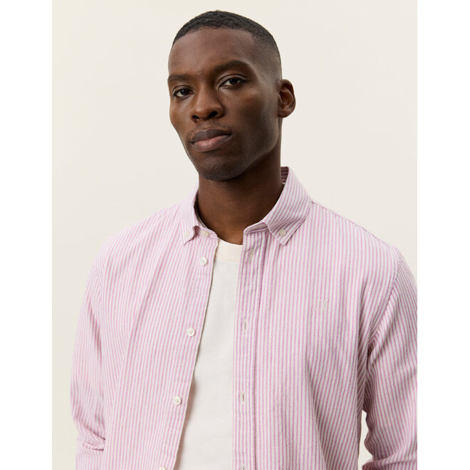 Konrad Stripe Shirt in Crocus Pink